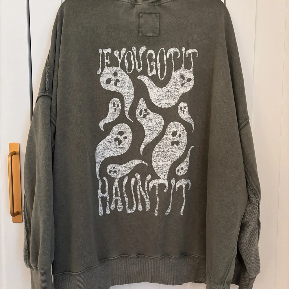Aerie Olive Sweatshirt - If You Got It Haunt It - Size XXL - Picture 3 of 6